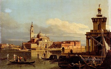 プンタ デッラ ドガーナからサン ジョルジョ マッジョーレに向かうヴェネツィアの眺め ベルナルド ベロットの古典的なヴェネツィア Oil Paintings